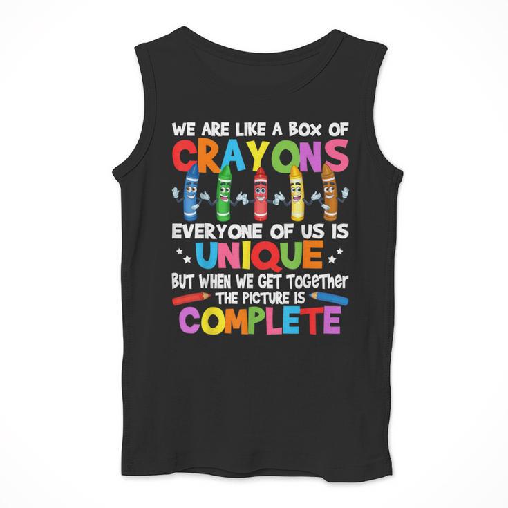Teacher We Are Like a Box Of Crayons For Men Women Kids Men Tank Top, funny design Teacher We Are Like a Box Of Crayons For Men Women Kids Men Tank Top, funny design
