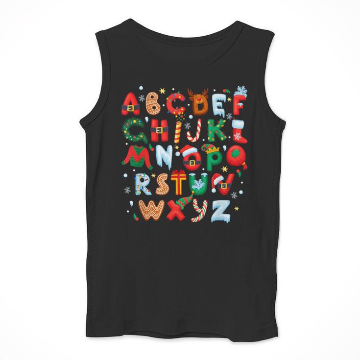 Teacher Christmas Alphabet Back To School Holiday Learning Men Tank Top, funny design Teacher Christmas Alphabet Back To School Holiday Learning Men Tank Top, funny design