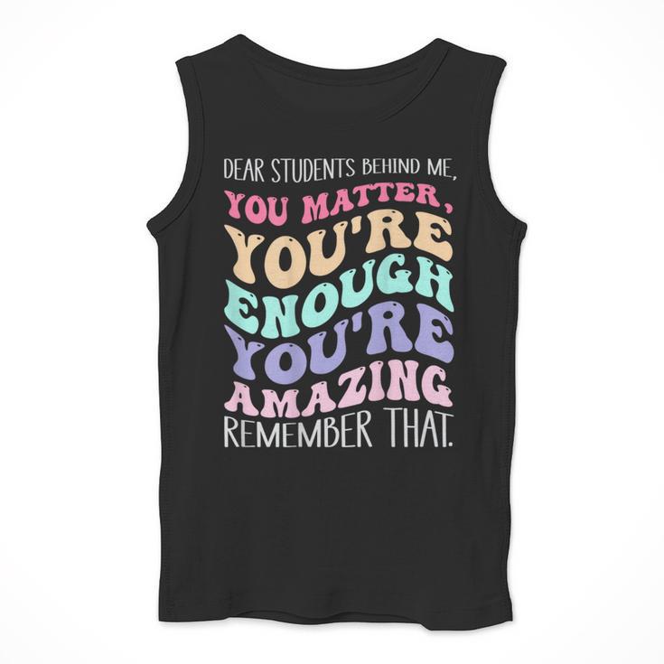 Teacher Dear Students Behind Me 1st Day Of School On Back Men Tank Top, funny design Teacher Dear Students Behind Me 1st Day Of School On Back Men Tank Top, funny design