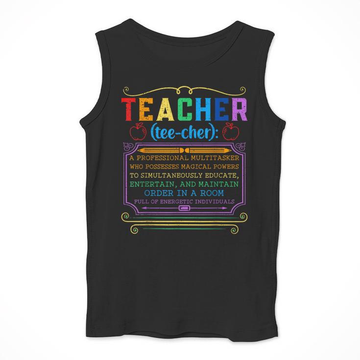 Teacher Definition Teaching School Teacher Men Tank Top, funny design Teacher Definition Teaching School Teacher Men Tank Top, funny design