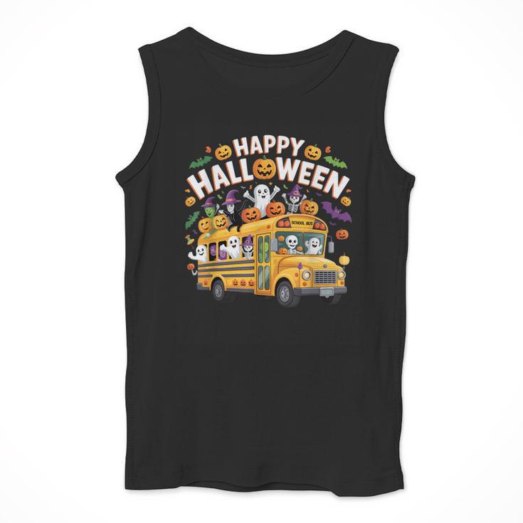 Teacher Halloween School Bus Driver Cute Ghost Witch Party Men Tank Top, funny design