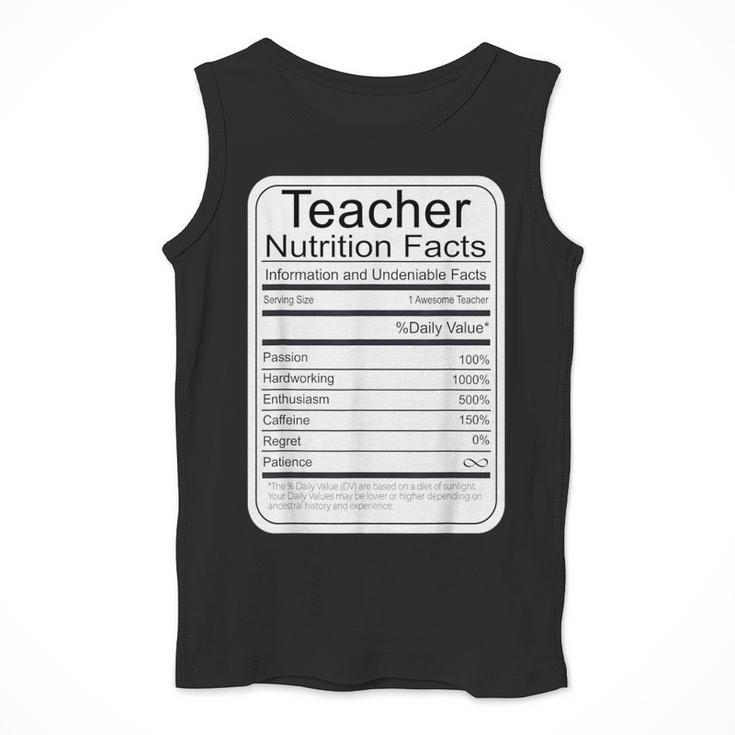 Teacher Nutrition Facts Teachers Nutritional Fact Men Tank Top, funny design Teacher Nutrition Facts Teachers Nutritional Fact Men Tank Top, funny design