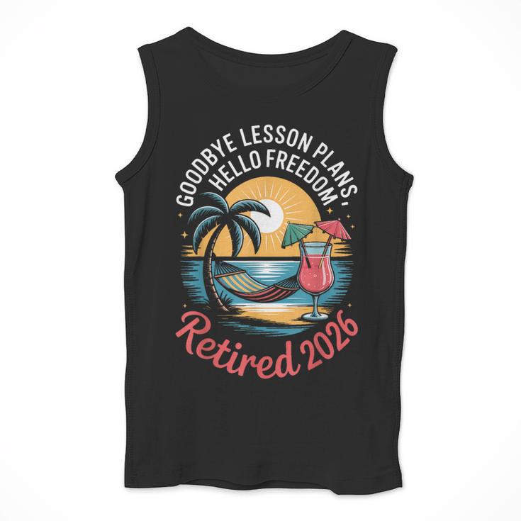 Teacher Retirement Shirts 2026 Goodbye Lesson Hello Freedom Men Tank Top, funny design