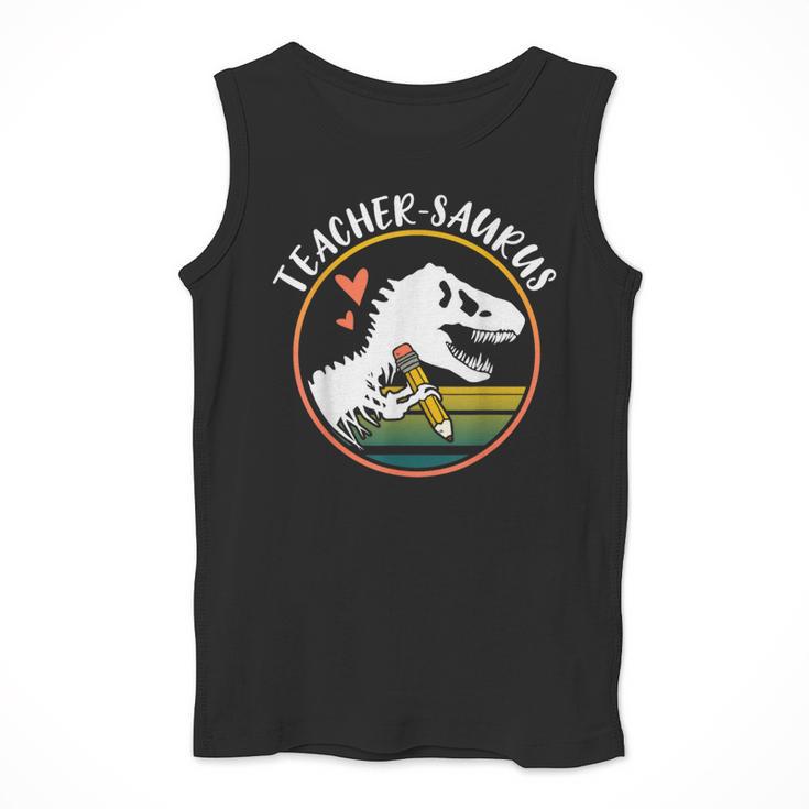 Teacher-Saurus Dinosaur Teacher Design T-Rex Design Men Tank Top, funny design