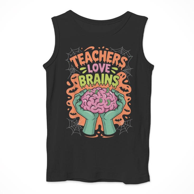 Teacher Teachers Love Brains Halloween Men Women Men Tank Top, funny design