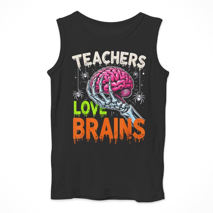 Teachers Love Brains Halloween 2025 Skeleton Costume Men Tank Top, funny design Teachers Love Brains Halloween 2025 Skeleton Costume Men Tank Top, funny design