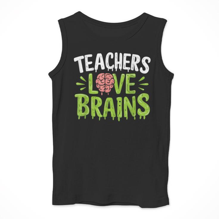 Teachers Love Brains Halloween Teacher Zombie Men Tank Top, funny design Teachers Love Brains Halloween Teacher Zombie Men Tank Top, funny design