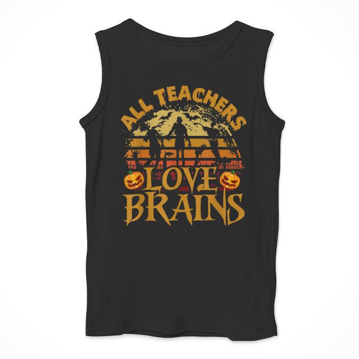 All Teachers Love Brains School Halloween Costume Men Tank Top, funny design