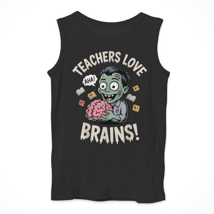 Teachers Love Brains Shirt Men Women Teacher Halloween Men Tank Top, funny design