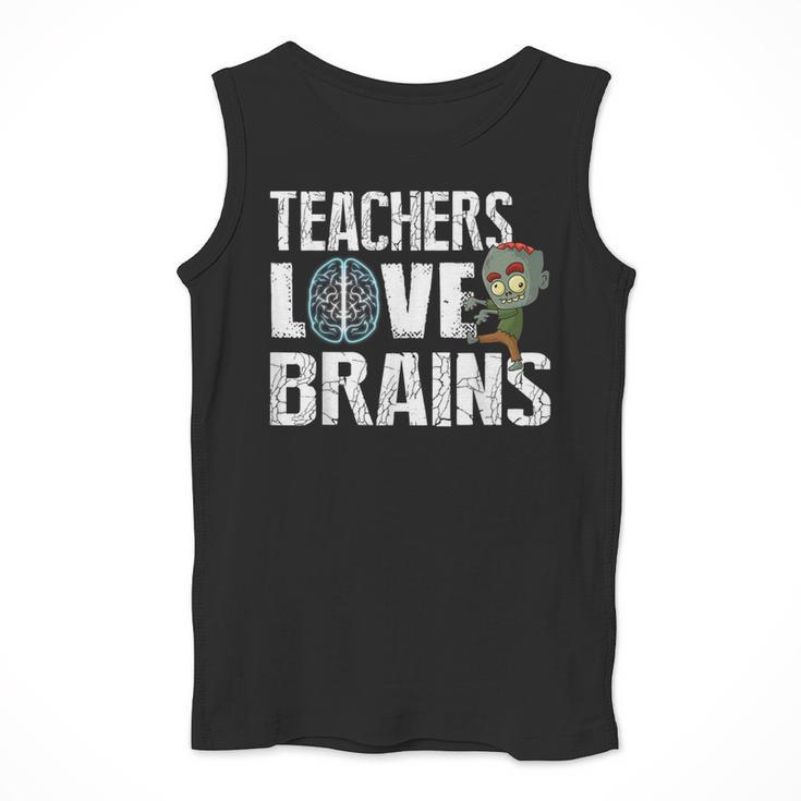 Teachers Love Brains Zombie Halloween Hilarious Men Tank Top, funny design
