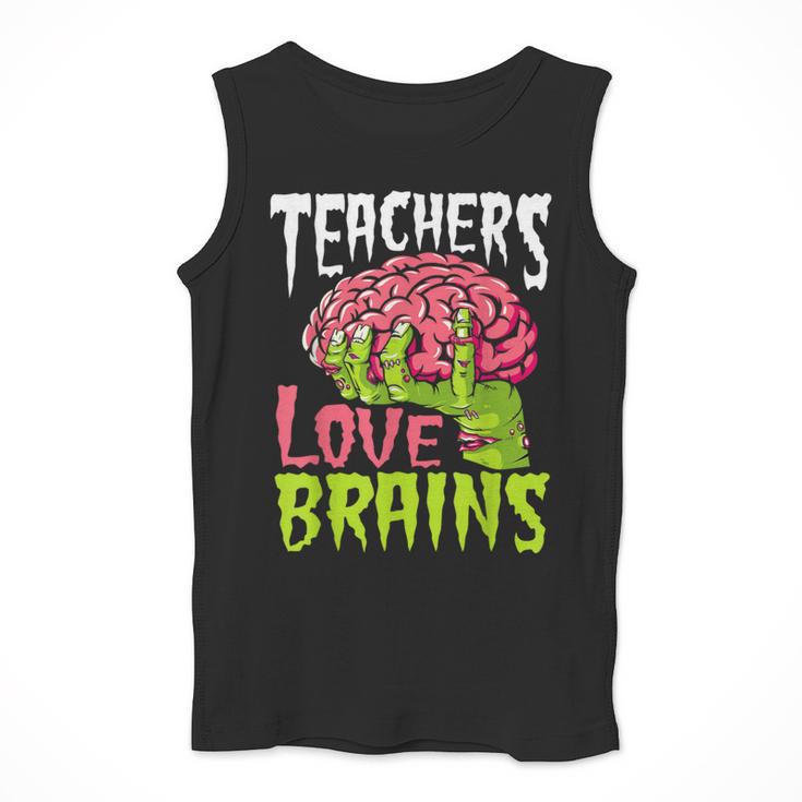 Teachers Love Brains Zombie Teacher Halloween Zombies Men Tank Top, funny design Teachers Love Brains Zombie Teacher Halloween Zombies Men Tank Top, funny design