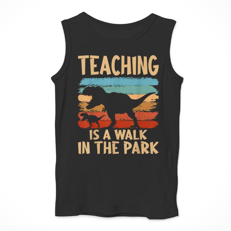 Teaching Is a Walk In Park Dinosaur Teacher Men Tank Top, funny design