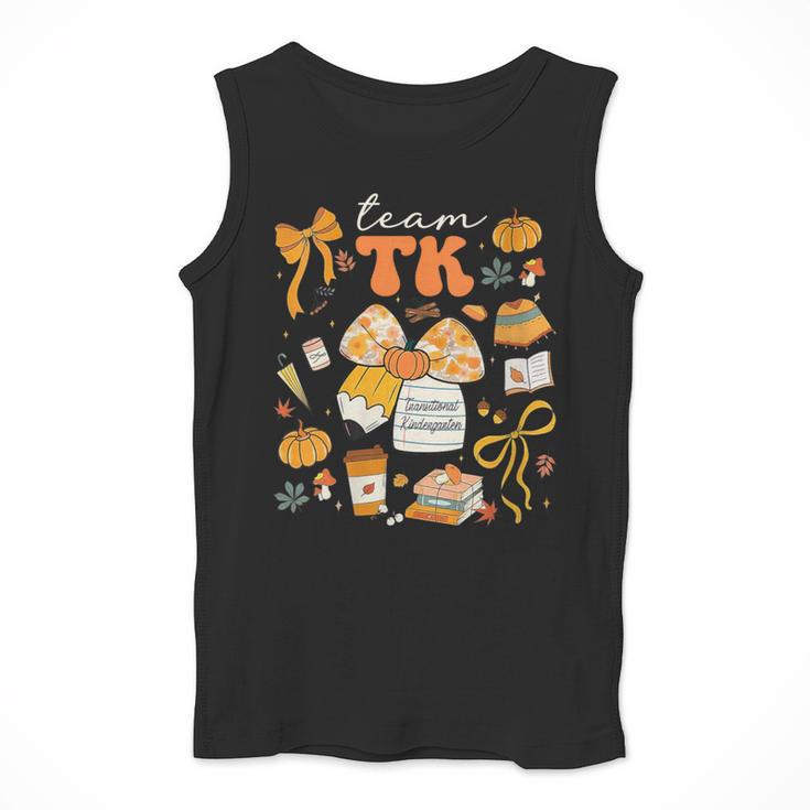 Team TK Crew Preppy Coquette Bow Pumpkin Fall TK Teacher Men Tank Top, funny design