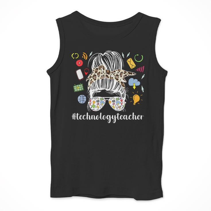 Technology Teacher Messy Bun Technology Teaching Men Tank Top, funny design