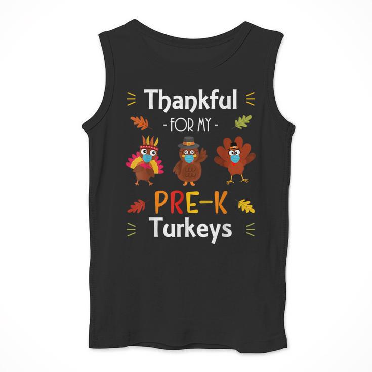 Thankful For My Prek Turkeys In Masks Thanksgiving Teacher For Men Women Men Tank Top, funny design