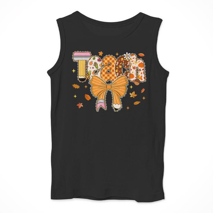 Thanksgiving Teacher Pencil Bow One Thankful Teacher Fall Men Tank Top, funny design Thanksgiving Teacher Pencil Bow One Thankful Teacher Fall Men Tank Top, funny design