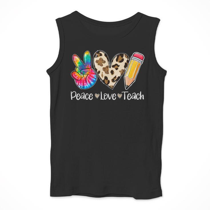 Tie Dye Hippie Peace Love Teach Teacher Appreciation Men Tank Top, funny design