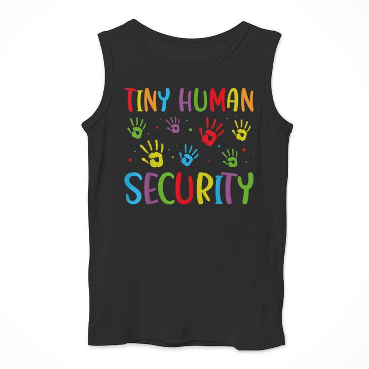 Tiny Human Security Preschool Childcare Teacher Babysitters Men Tank Top, funny design