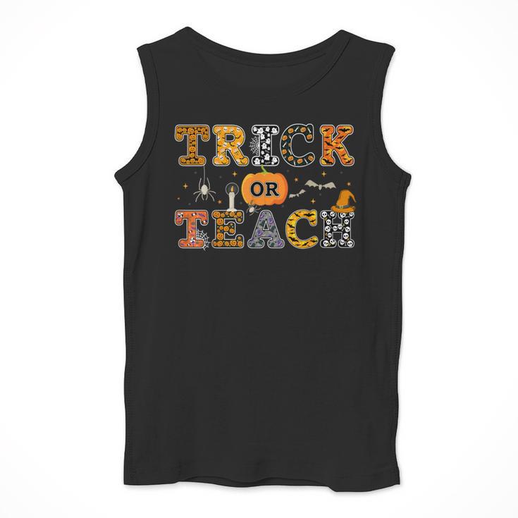 Trick Or Teach Funny School Teacher Halloween Costume Men Tank Top, funny design Trick Or Teach Funny School Teacher Halloween Costume Men Tank Top, funny design