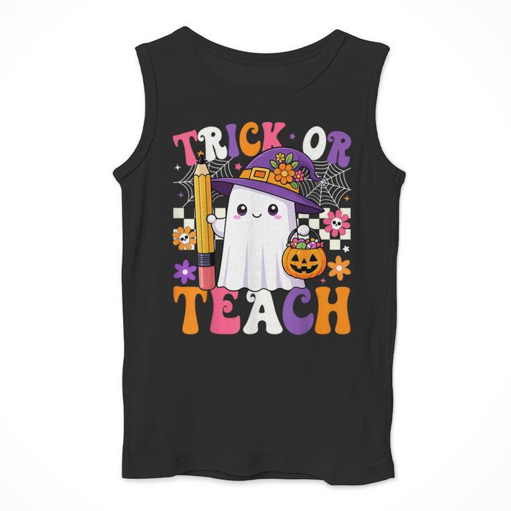 Trick Or Teach Teacher Pencil Ghost Halloween Teacher Men Tank Top, funny design Trick Or Teach Teacher Pencil Ghost Halloween Teacher Men Tank Top, funny design