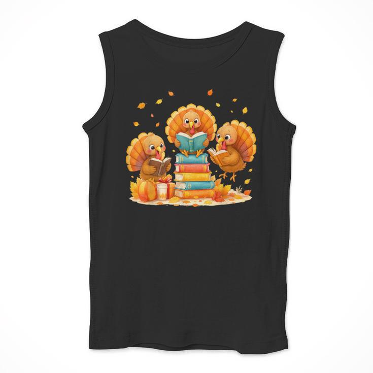 Turkey Read Books Reading Fall Thanksgiving Teacher Men Tank Top, funny design Turkey Read Books Reading Fall Thanksgiving Teacher Men Tank Top, funny design