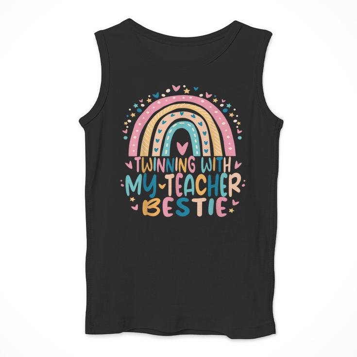 Twinning With My Teacher Bestie Rainbow Matching Teachers Men Tank Top, funny design Twinning With My Teacher Bestie Rainbow Matching Teachers Men Tank Top, funny design