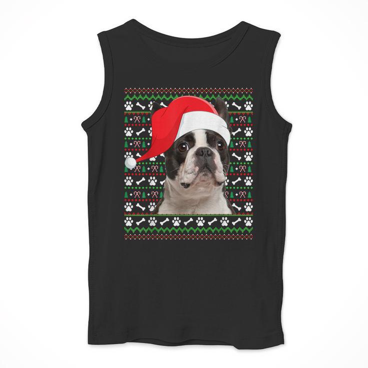 Ugly Xmas Sweater Santa Boston Terrier Dog Christmas For Men Women Kids Men Tank Top, Boston Terrier Christmas Gifts, funny design