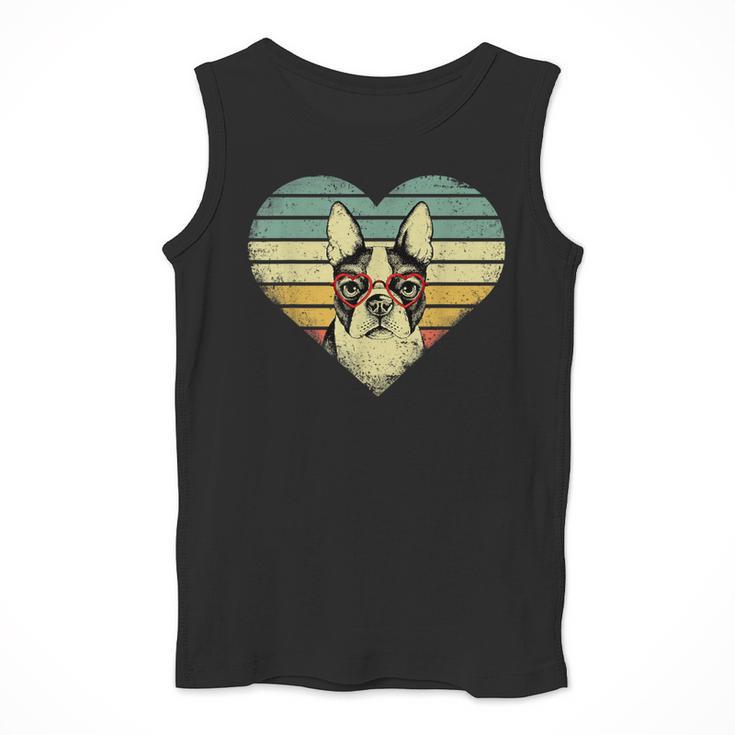 Vintage American Boston Terrier Lovers Valentine's Day Men Tank Top, American Boston Terrier Gifts, funny design