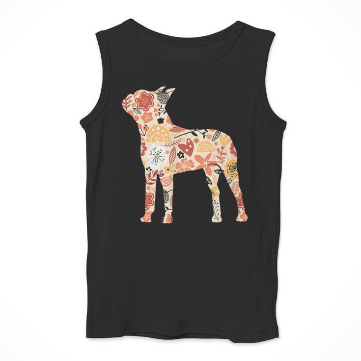 Vintage Floral Boston Terrier For Dog Lover Men Tank Top, funny design