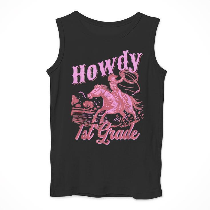 Vintage Howdy First Grade Cowgirl Teacher Western School Men Tank Top, First Grade Teacher Gifts, funny design