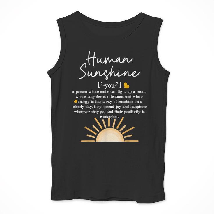 Vintage Human Sunshine Definition Teachers Mom Boss Women Men Tank Top, funny design