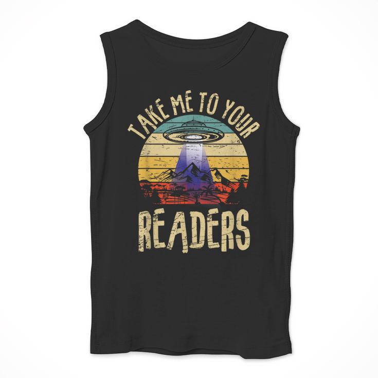 Vintage Take Me To Your Readers English Teacher Alien Space Men Women Men Tank Top, English Teacher Gifts, funny design
