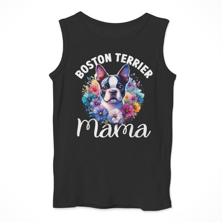 Watercolor Floral Boston Terrier Mama Dog Lover Mother's Day For Men Women Girls Kids Men Tank Top, funny design