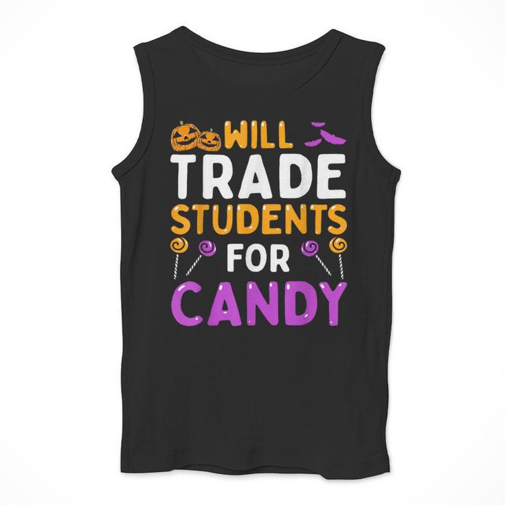 Will Trade Students For Candy Cute Halloween Costume Teacher For Men Women Kids Men Tank Top, funny design