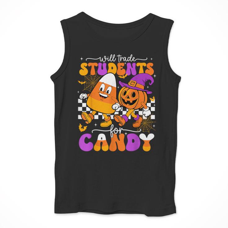 Will Trade Students For Candy Teacher Halloween Men Tank Top, funny design