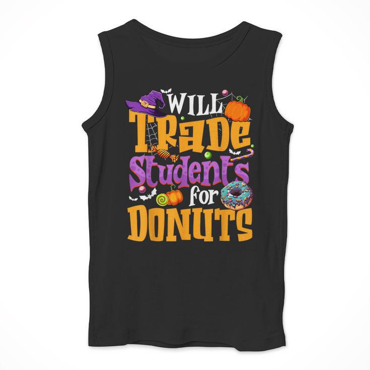 Will Trade Students For Donuts Halloween Teacher Men Tank Top, funny design