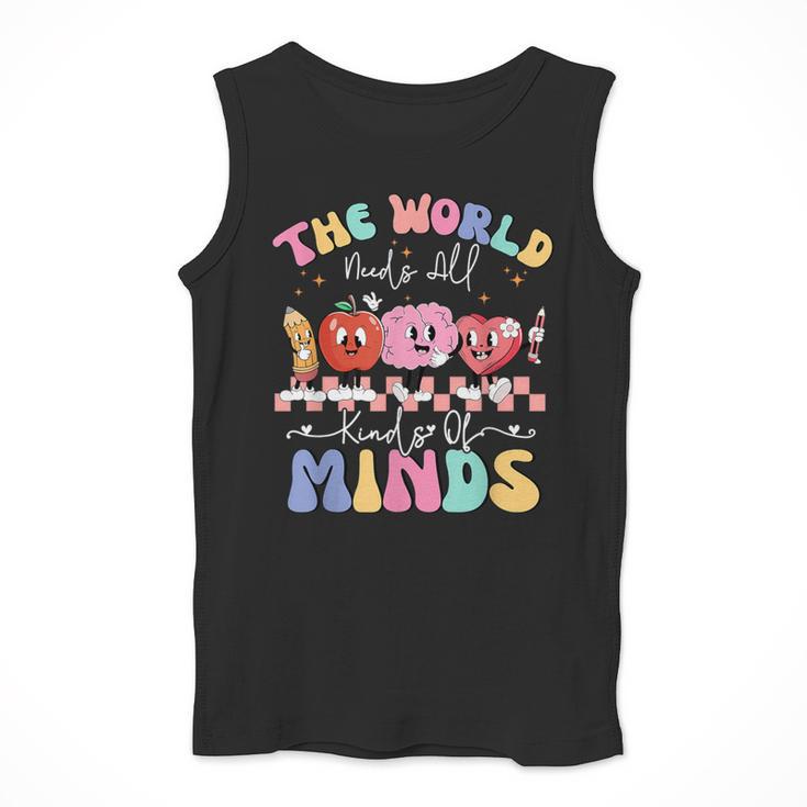 The World Needs All Kinds Of Minds Special Education Teacher Men Tank Top, funny design The World Needs All Kinds Of Minds Special Education Teacher Men Tank Top, funny design