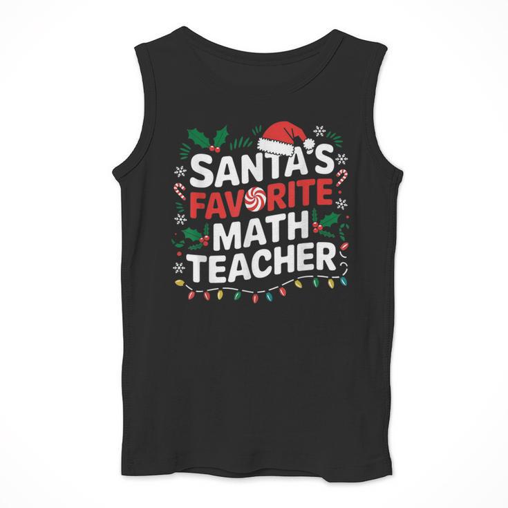 Xmas Lighting Santa's Favorite Math Teacher Christmas Men Tank Top, funny design Xmas Lighting Santa's Favorite Math Teacher Christmas Men Tank Top, funny design
