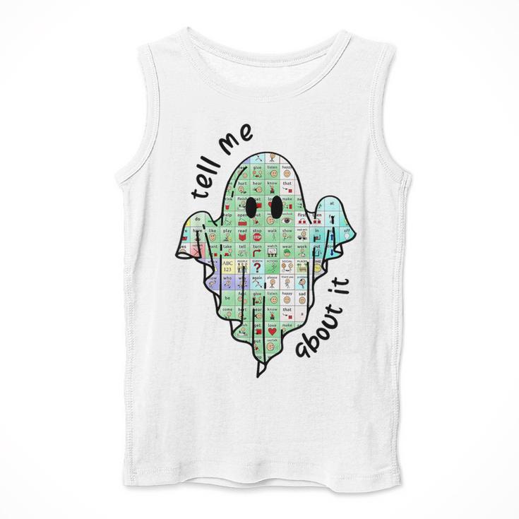 AAC Ghost Tell Me About It Speech Pathology AAC Sped Teacher Men Tank Top, funny design AAC Ghost Tell Me About It Speech Pathology AAC Sped Teacher Men Tank Top, funny design