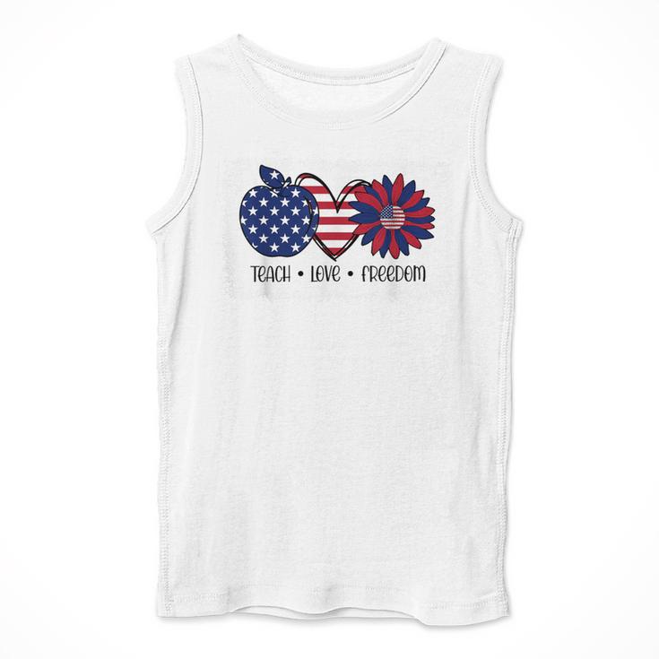 American Flag Teach Love Freedom Preschool Teacher 4th July Men Tank Top, funny design American Flag Teach Love Freedom Preschool Teacher 4th July Men Tank Top, funny design