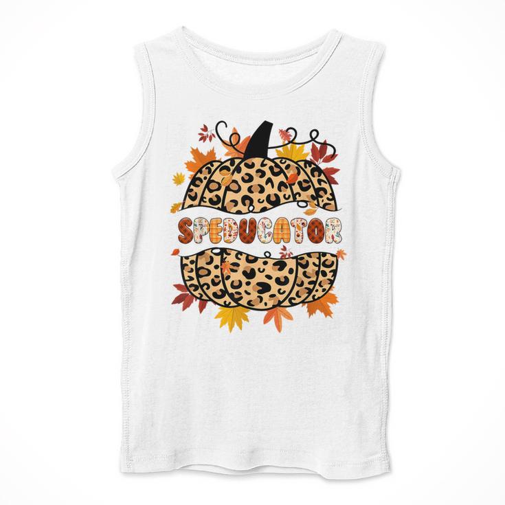 Autumn Fall SPED ED Teacher Thankful Grateful Pumpkin Retro Men Tank Top, funny design