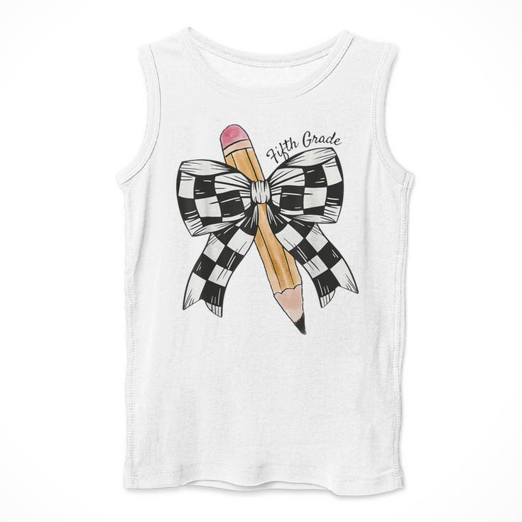 Back To School Hello Fifth Grade Teacher Coquette Pencil Bow Men Tank Top, funny design Back To School Hello Fifth Grade Teacher Coquette Pencil Bow Men Tank Top, funny design