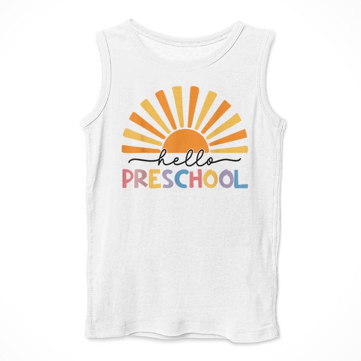 Back To School Hello Preschool For Kids Teacher Women Men Tank Top, funny design Back To School Hello Preschool For Kids Teacher Women Men Tank Top, funny design
