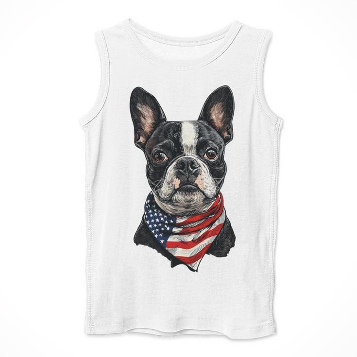 Boston Terrier American Flag Men Tank Top, American Boston Terrier Gifts, funny design