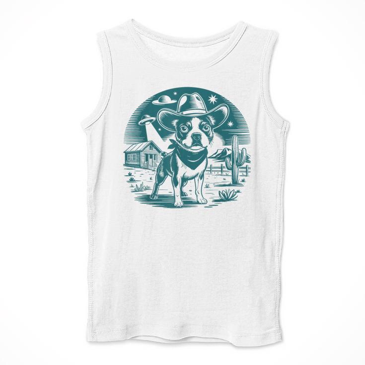 Boston Terrier Cowboy UFO Shirt Vintage Western Dog Mom Tee Men Tank Top, Mom Gifts, Boston Terrier Mom Gifts, funny design