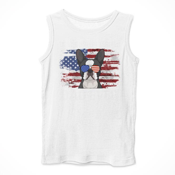 Boston Terrier Dad American Flag 4th Of July Dog Fathers Day Men Tank Top, Boston Terrier Dad Gifts, American Boston Terrier Gifts, Boston Terrier 4th Of July Gifts, funny design