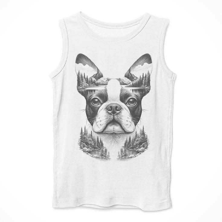 Boston Terrier Dog Bostie Nature Memorial Idea Men Women Men Tank Top, funny design