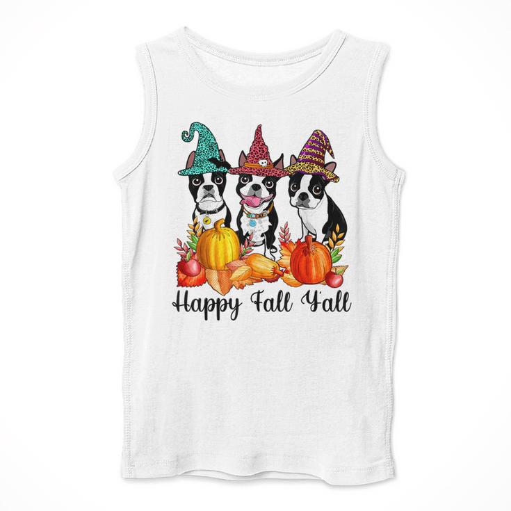 Boston Terrier Dog Lover Fall Ya'Ll Halloween Costume Men Women Men Tank Top, Boston Terrier Halloween Gifts, funny design