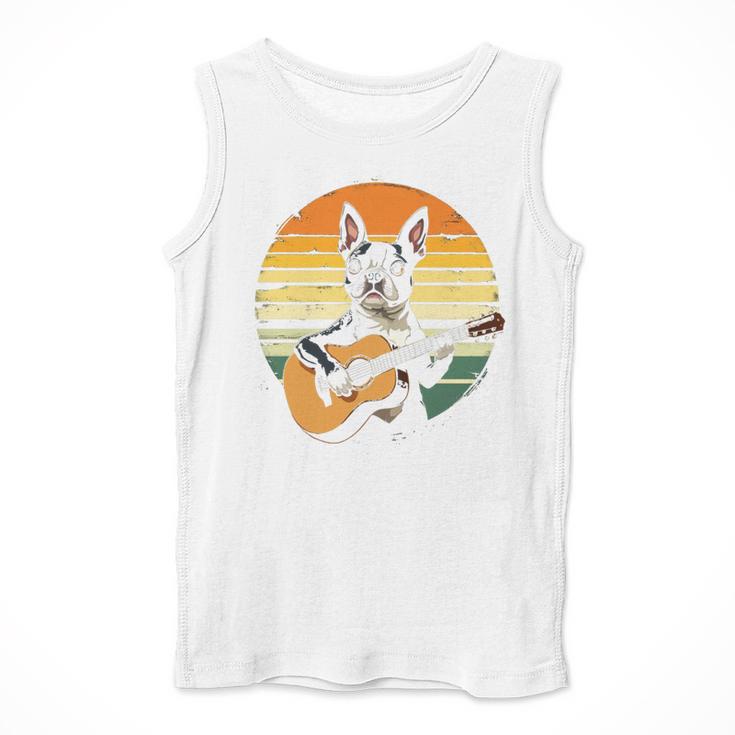 Boston Terrier Guitar Retro Men Tank Top, funny design
