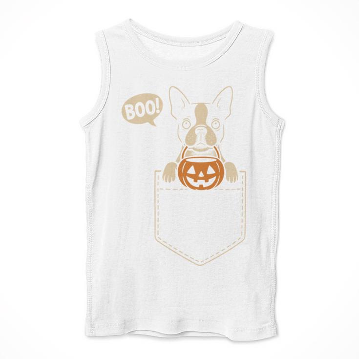 Boston Terrier Halloween Cute Bostie Dog Pocket Boo Men Tank Top, Boston Terrier Halloween Gifts, funny design